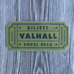 Sticker Biljett Valhall Militärgrön