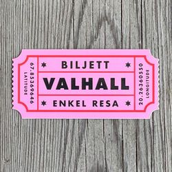 Sticker Biljett Valhall Rosa