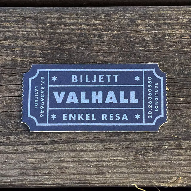 Sticker Biljett Valhall Svart/Grå
