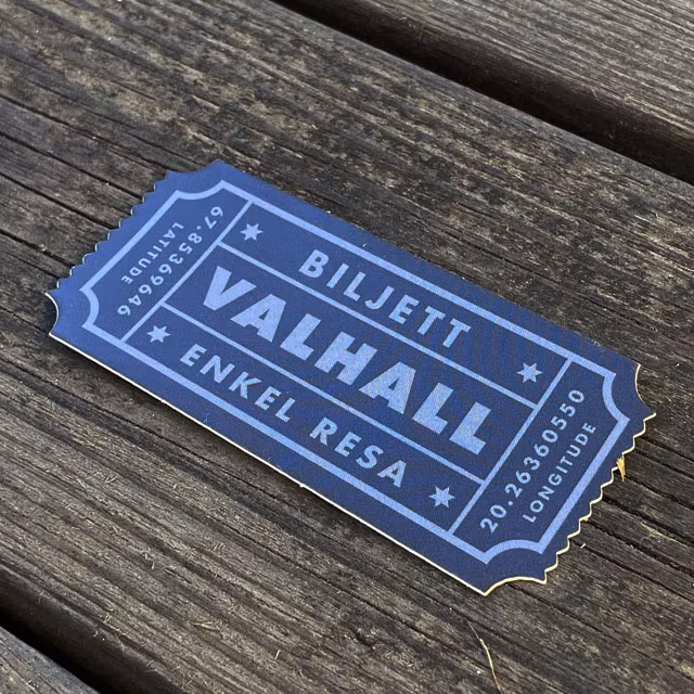 Sticker Biljett Valhall Svart/Grå_2