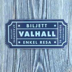 Sticker Biljett Valhall Svart/Grå