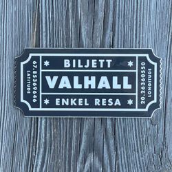 Sticker Biljett Valhall Svart/Vit
