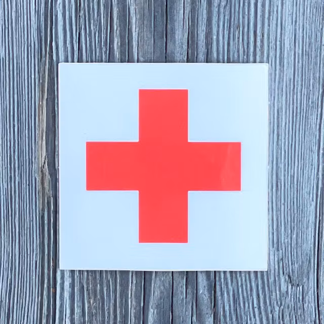 Sticker Medic Red Cross seen from the front
