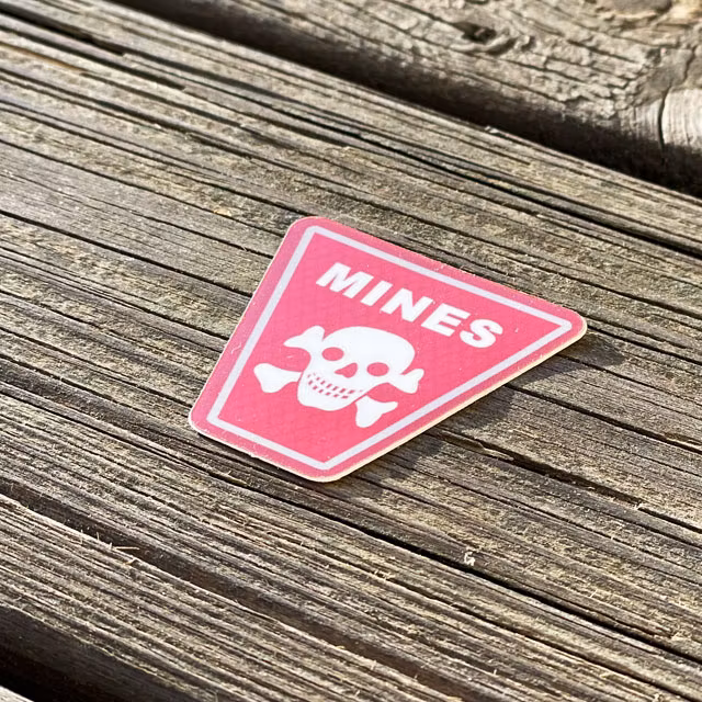 Sticker Mines Small seen from an angle