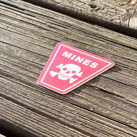 Mines Warning Vinyl Sticker - Small