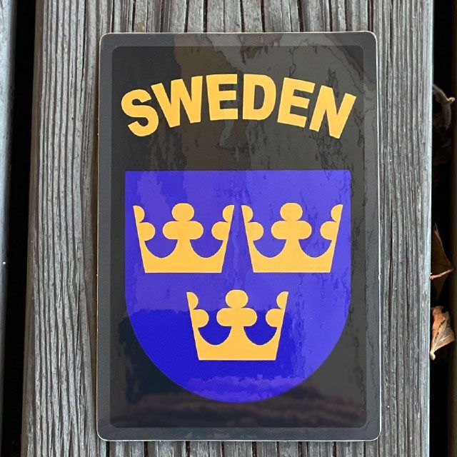 Sticker Sweden Black showing its glossy surface