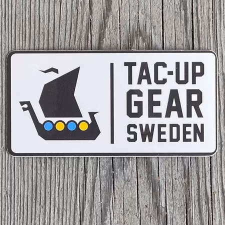 TAC-UP GEAR Vinyl Sticker - White Blue/Yellow