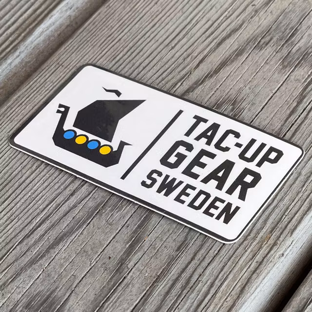 Sticker TUG Vit Gul Blå sedd från sidan