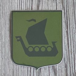 Sticker Viking Ship Green Black