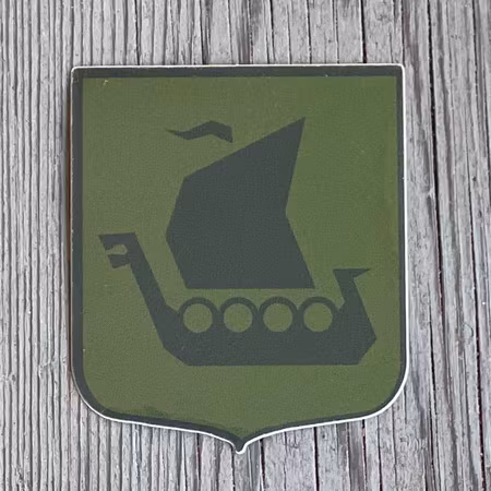 Viking Ship Vinyl Sticker - Green/Black