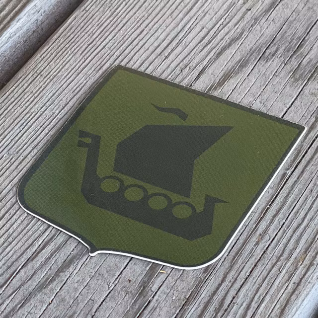 Sticker Viking Ship Green Black seen from an angle