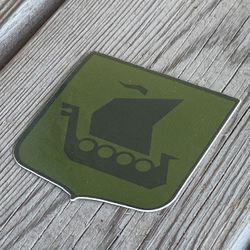 Sticker Viking Ship Green Black