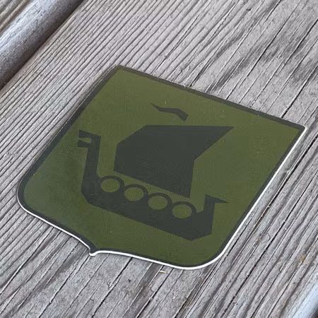 Viking Ship Vinyl Sticker - Green/Black