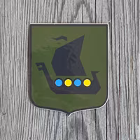 Sticker Viking Ship Green Blue Yellow