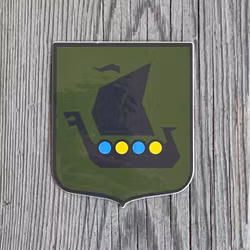 Sticker Viking Ship Green Blue Yellow