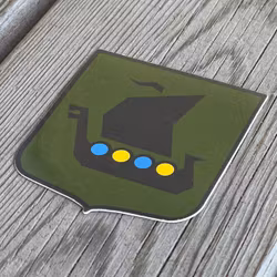 Sticker Viking Ship Green Blue Yellow