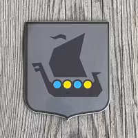 Sticker Viking Ship Grey Blue Yellow