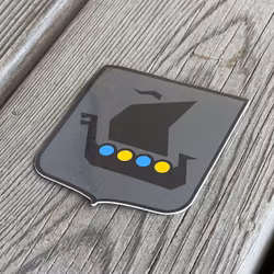 Sticker Viking Ship Grey Blue Yellow