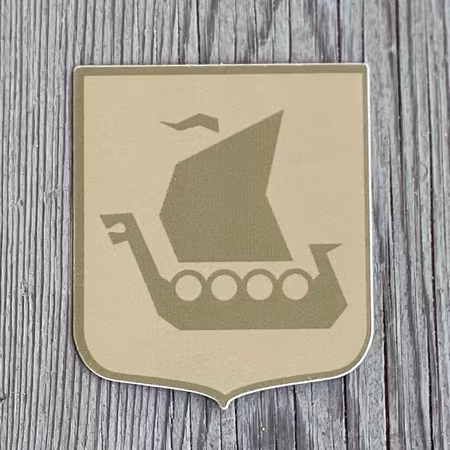 Viking Ship Vinyl Sticker - Khaki