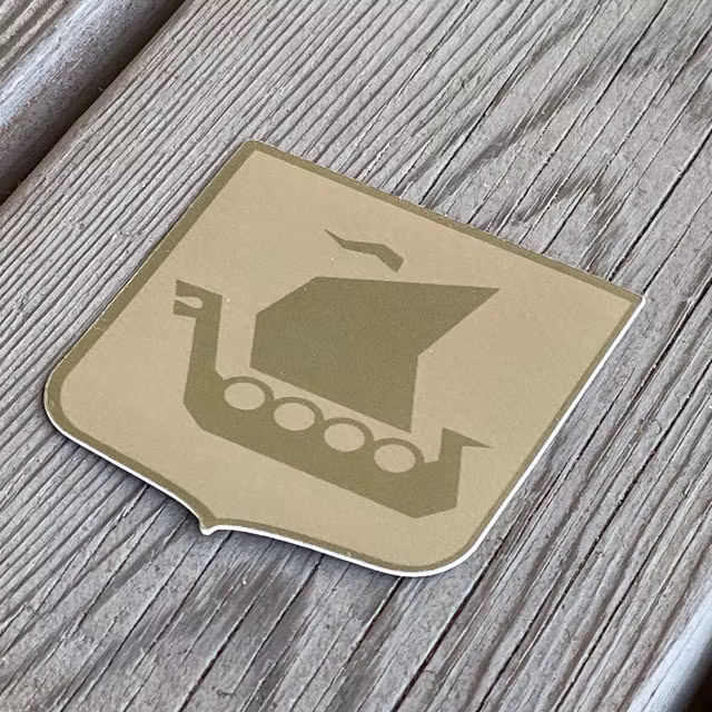 Sticker Viking Ship Khaki seen from an angle