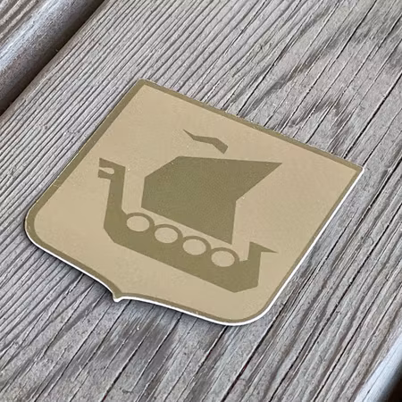 Viking Ship Vinyl Sticker - Khaki