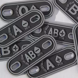 Blood Type Tag Black PVC
