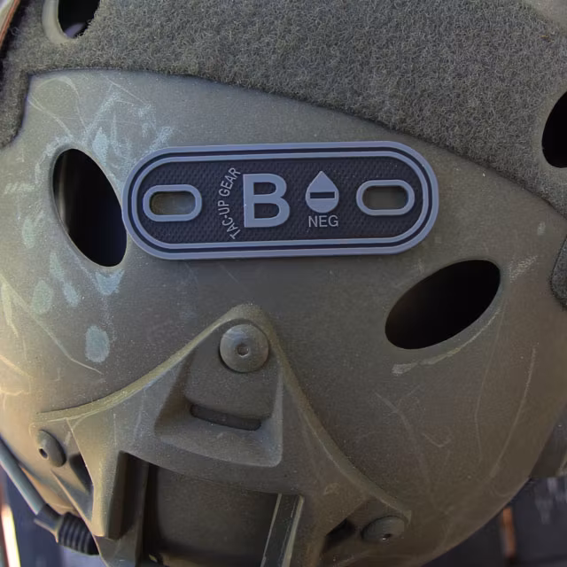 Blood Type Tag Black PVC