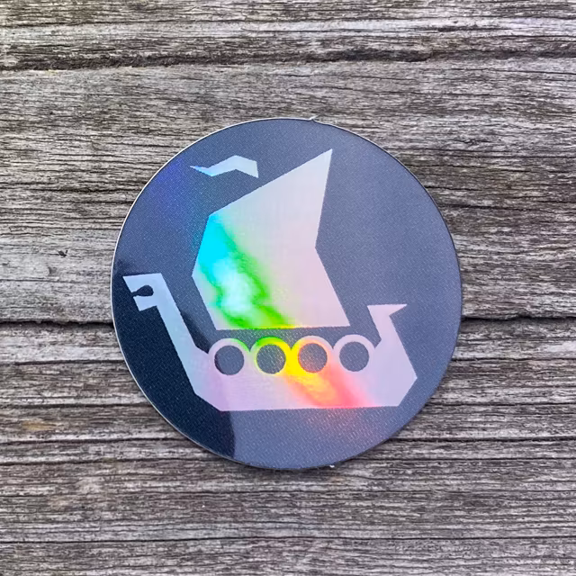 TUG Vikingship Logo Sticker shows prisma like colors