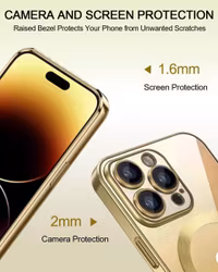Magnetiskt transparent skal för iPhone 15 Pro Max - Guld