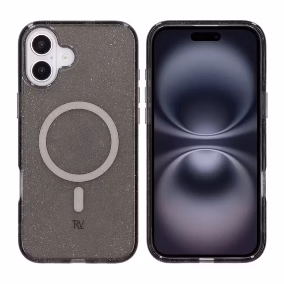 iPhone 16 Plus Rv Skal TPU MagSafe - Glitter Svart