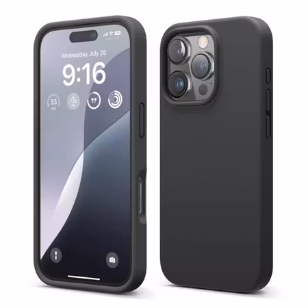 iPhone 16 Pro Mobilskal Silikon Rv - Svart