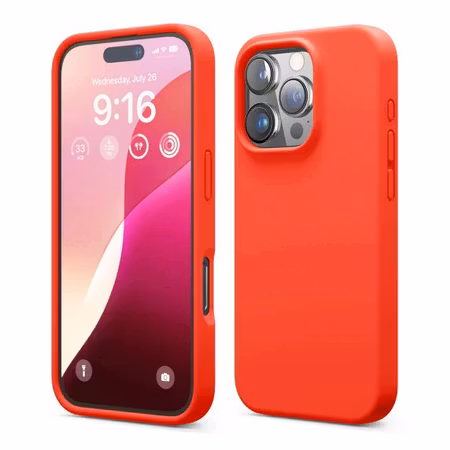 iPhone 16 Pro Mobilskal Silikon Rv - Röd