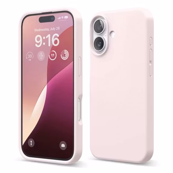 iPhone 16 Mobilskal Silikon Rv - Rosa