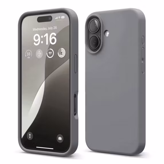 iPhone 16 Mobilskal Silikon Rv - Grå
