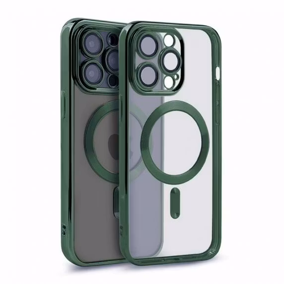 Lyxigt Mobilskal med MagSafe för iPhone 14 Pro Max - Militärgrön