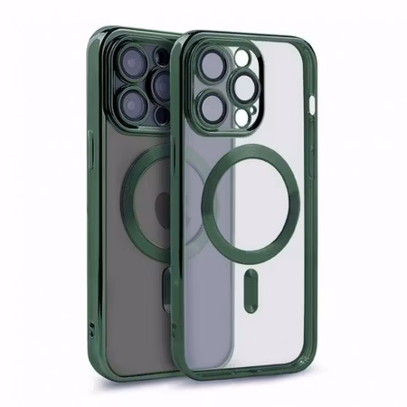 Lyxigt Mobilskal med MagSafe för iPhone 14 Pro Max - Militärgrön