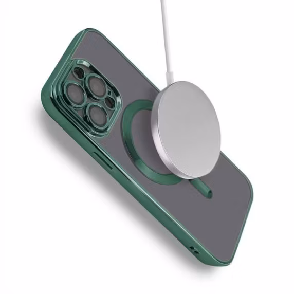 Lyxigt Mobilskal med MagSafe för iPhone 14 Pro Max - Militärgrön