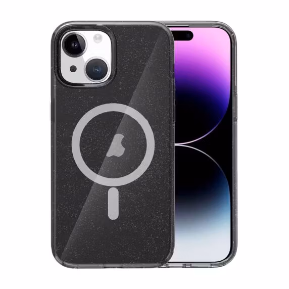 iPhone 13/14 Mobilskal Glitter Magsafe - Svart
