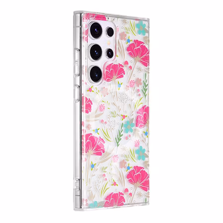 Samsung Galaxy S24 Ultra Magnetskal – Blommor i Röd/Grön