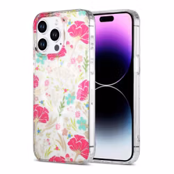 iPhone 14 Pro Max Mobilskal MagSafe - Blommor Röd/Grön