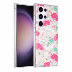 Samsung Galaxy S23 Ultra Magnetskal – Blommor Röd/Grön