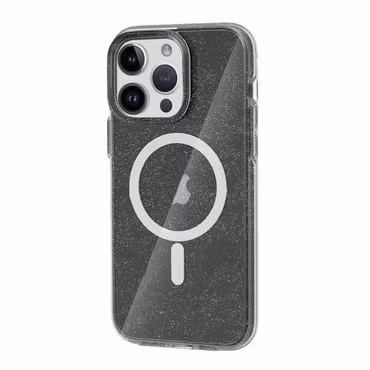 iPhone 14 Pro Glitter Magsafe Mobilskal - Svart