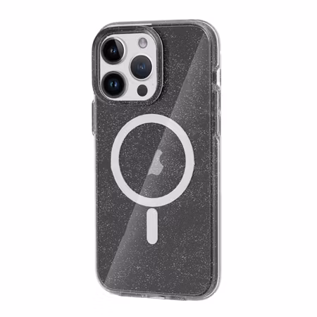 iPhone 14 Pro Glitter Magsafe Mobilskal - Svart