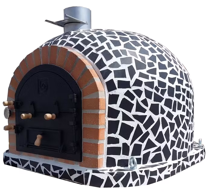 Pizzaugn120 x 120 cm Blå, röd eller vit Isolerad mosaik vedeldad