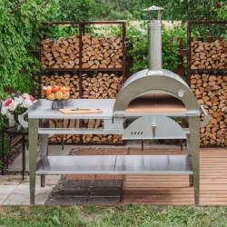 GrillSymbol pizzaugn med stor bord Pizzo-XL-set-inox