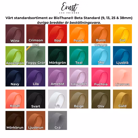 STÄLLBART BioThane® halsband - 38mm