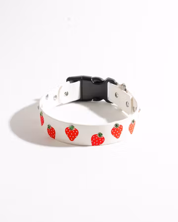 BioThane halsband fast – jordgubbe