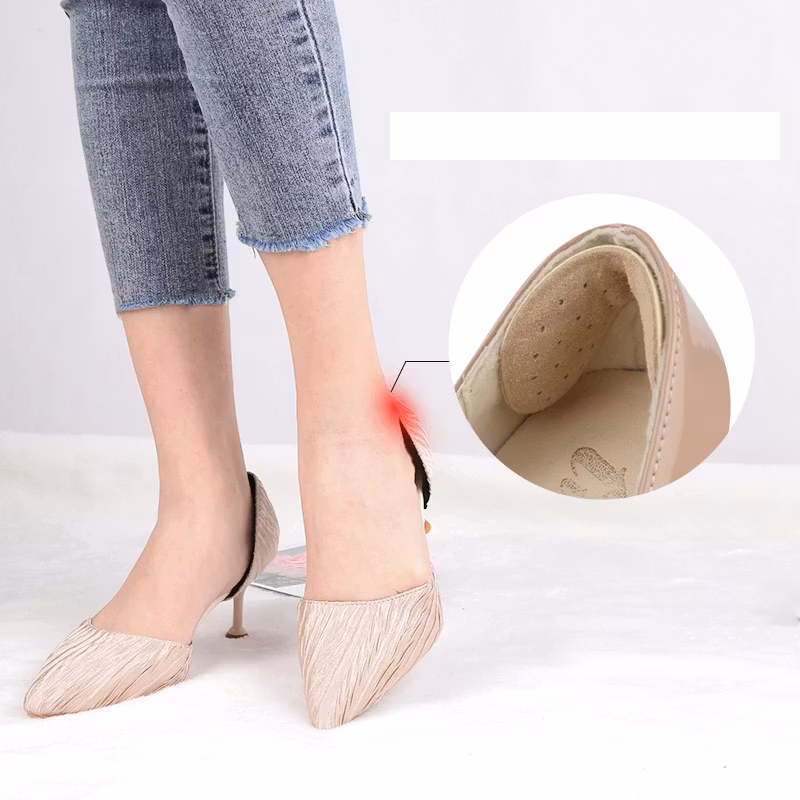Kantapään insertit, siiven muotoinen, kantapäänsuoja, nahka, beige 1 pari