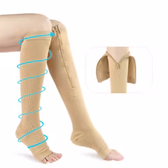Tukisukat, avoin kärki, vetoketju, luokka 2, 23-32mmHg BEIGE