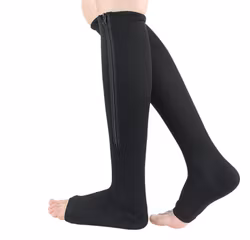 Tukisukat, avoin kärki, vetoketju, luokka 2, 23-32mmHg MUSTAA